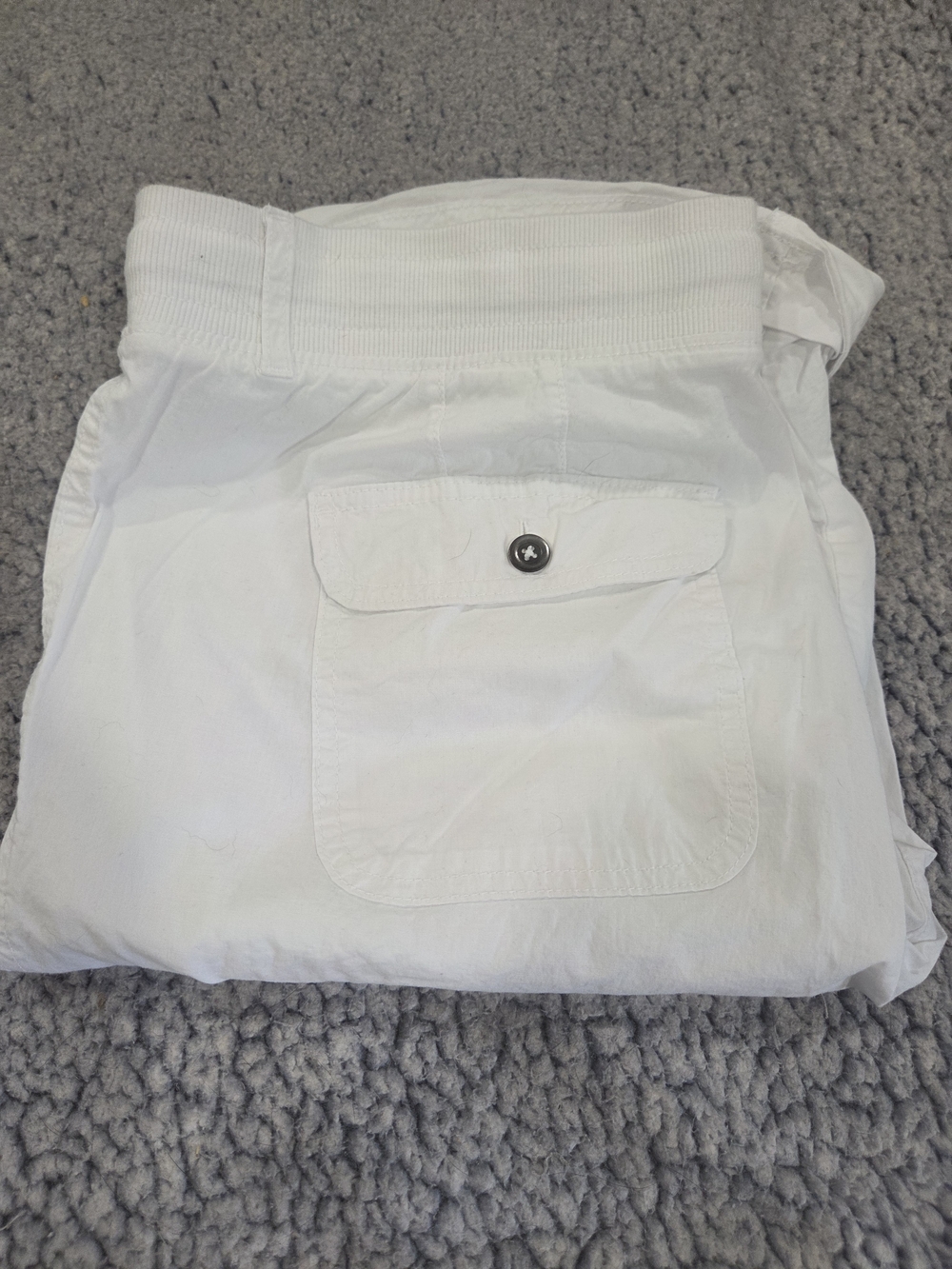 White Cargo Drawstring Bermuda Dash Shorts - Picture 3 of 3